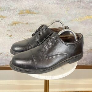 Dockers Shoes Mens Size 9 Black Leather Cap Toe Derby Oxford Dress 090-2214